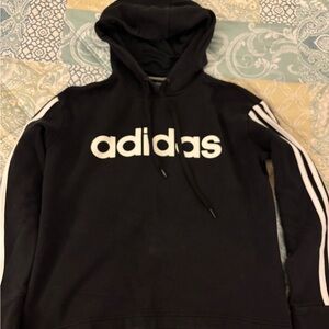 Adidas Black Three-Stripes Hoodie